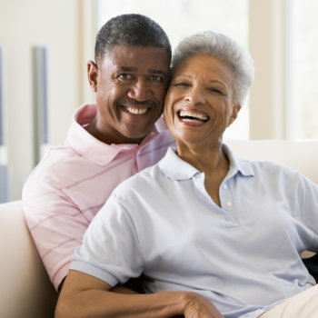 laughing mature african american couple