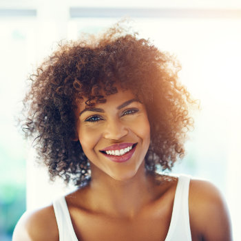 young african american woman with a beautiful smile